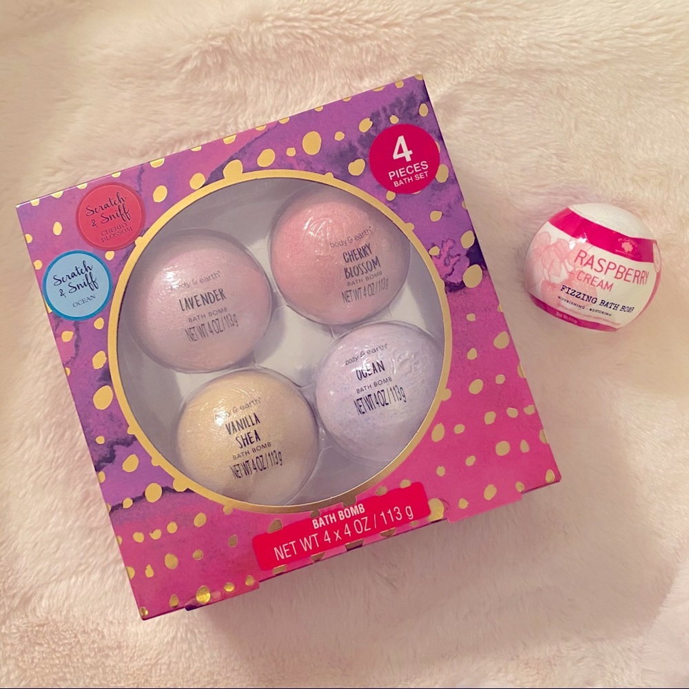 Body & Earth and Bolero Bath Bomb 5 piece 4oz set